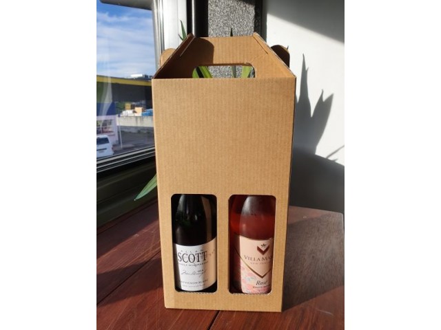 2 Bottle Wine Carry Pack KRAFT (Brown)