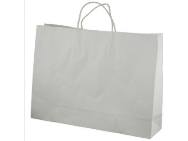 Twist Handle Paper Bag WHITE (Large Landscape) Carton/250