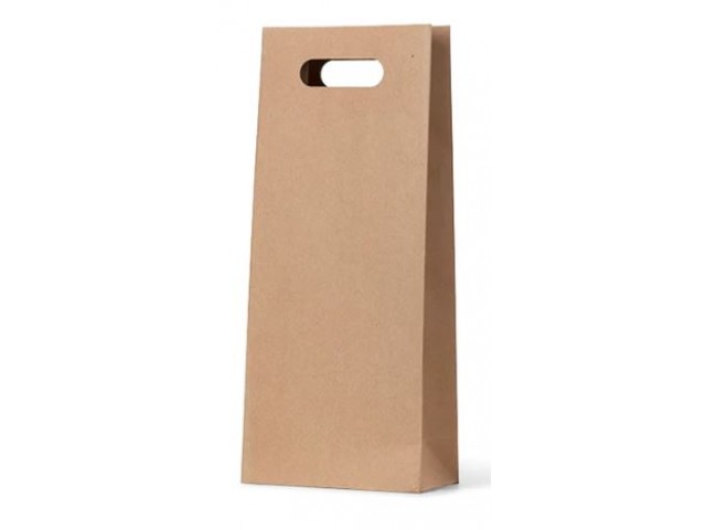 Brown Kraft Double Die Cut Wine Carry Bag