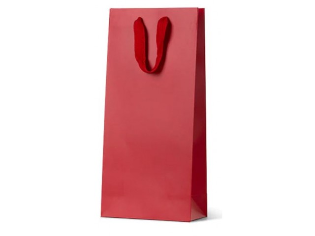 Double Bottle Red Matte Laminated Wine Bag 