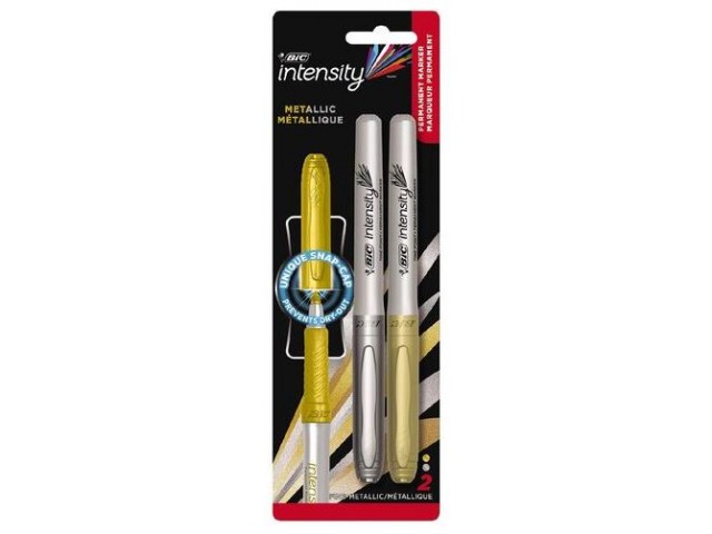 Bic Intensity Metallic Markers (2 Pack) Gold, Silver