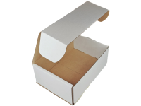 Small (C) WHITE Hinged Lid Cardboard Gift Box (Print Option Available)   