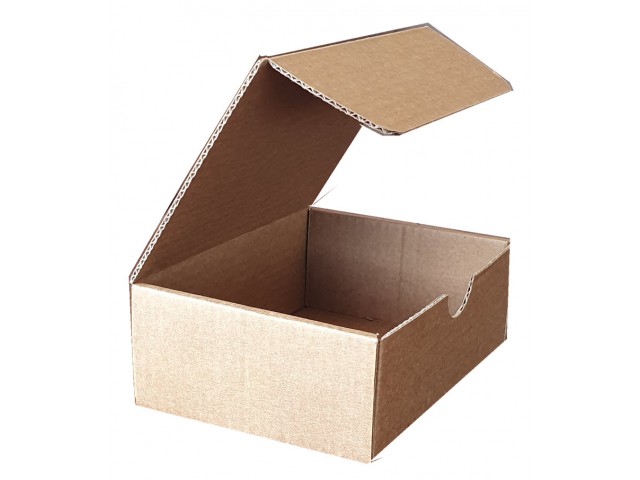 Brown Rectangle Hinged Lid Cardboard Box - Size: 150x112x56