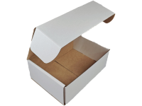 Medium (D) WHITE Hinged Lid Cardboard Gift Box (Print Option Available)   