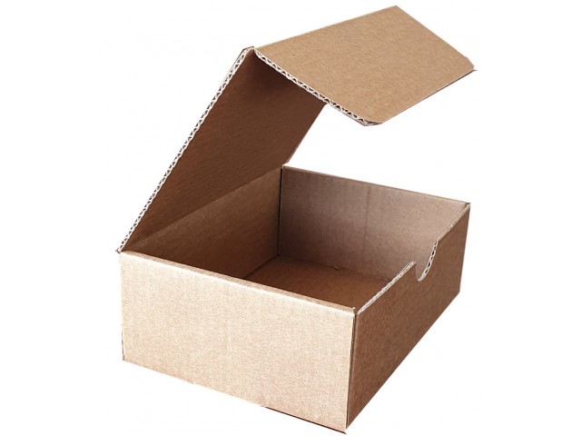 Brown Rectangle Hinged Lid Cardboard Box - Size: 175x130x65