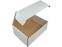 Medium (F) WHITE Hinged Lid Cardboard Gift Box (Print Option Available) 