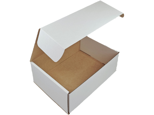 Medium (F) WHITE Hinged Lid Cardboard Gift Box