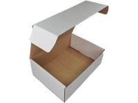 Large (G) WHITE Hinged Lid Cardboard Gift Box (Print Option Available) 