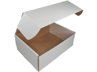XLarge (I) WHITE Hinged Lid Cardboard Gift Box (Print Option Available) 