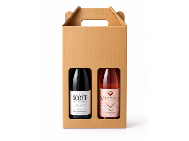 2 Bottle Wine Carry Pack KRAFT (Brown)