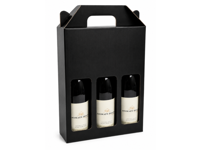 3 Bottle Wine Carry Pack BLACK