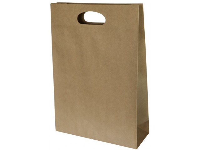 Medium Brown Paper Bag with gusset and die cut handle