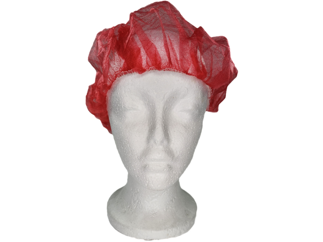 Red Disposable Bouffant Hats Carton/1000