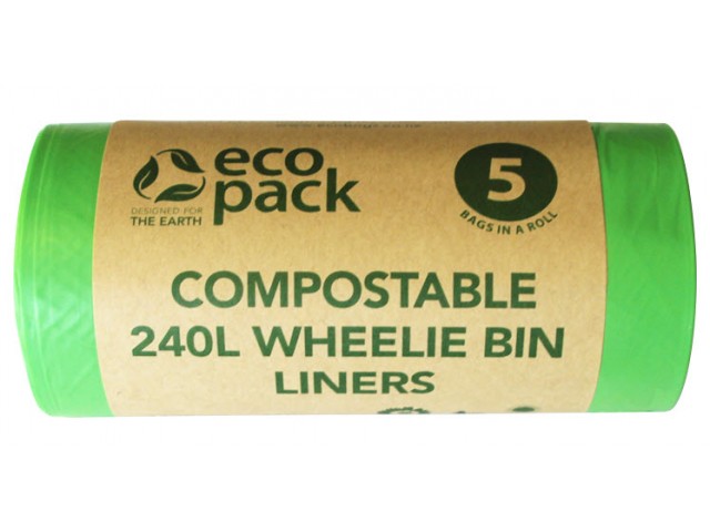 Compostable 240L Wheelie Bin Liner Roll/5
