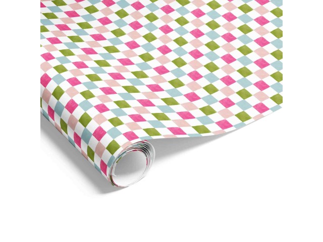 Gift Wrap Mosaic Squares on Matt Green/Pink