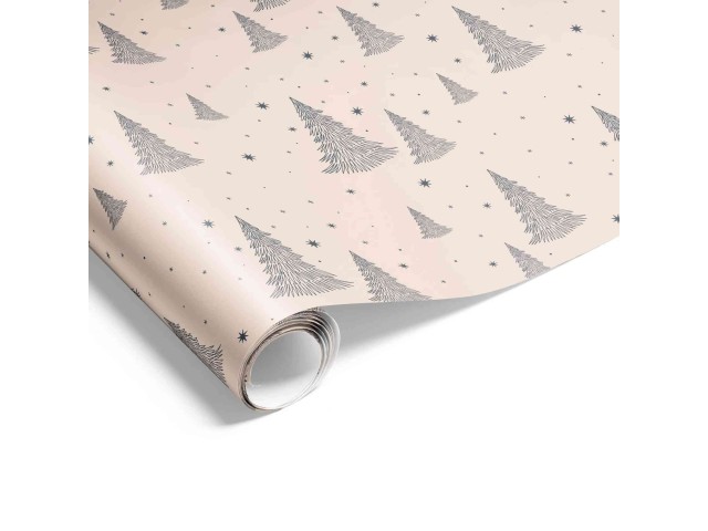 Gift Wrap Starry Night Matt Beige Charcoal