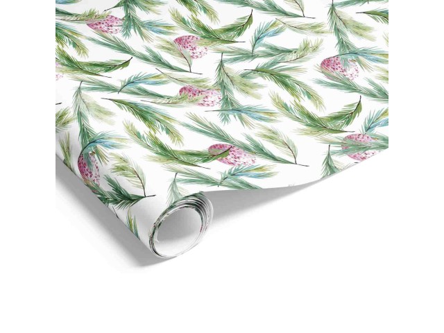 Gift Wrap Watercolour Spruce & Baubles