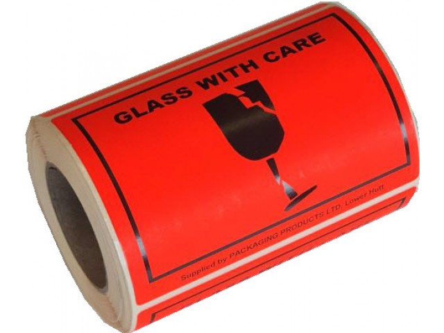 Glass With Care - Shipping Labels Roll/250