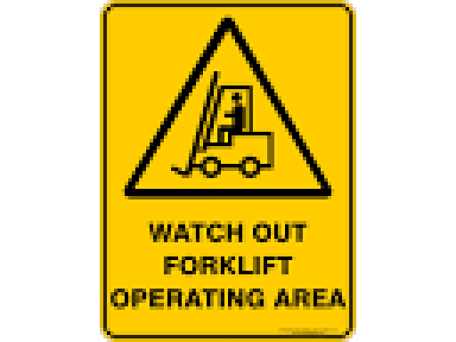 H&S Sign Forklift in use
