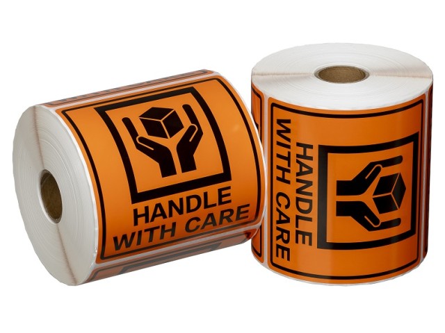 Handle With Care Labels 500/Roll