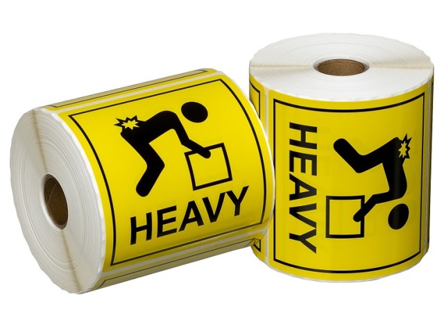 Heavy Label 99x99 Yellow/Black 500/Roll