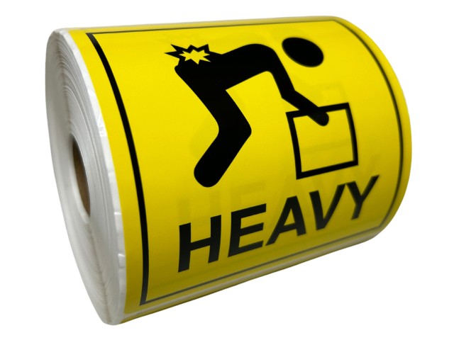 Heavy Label 99x99 Yellow/Black 500/Roll