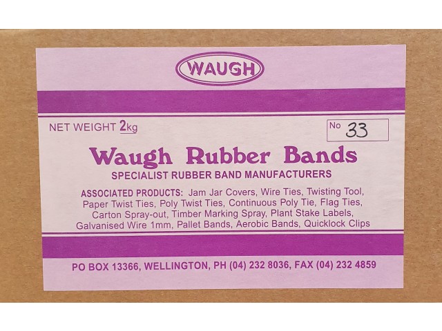 No 33  Rubber Bands (2KG Box)