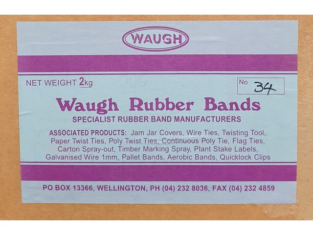 No 34  Rubber Bands (2KG Box)