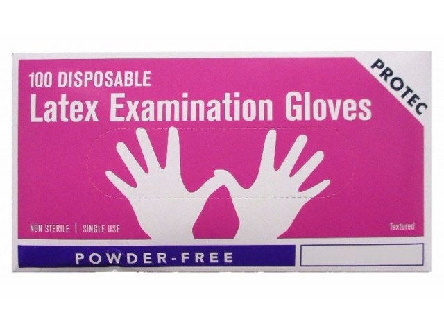 Disposable Latex 'Powder Free' Gloves (Protec) EXTRA LARGE