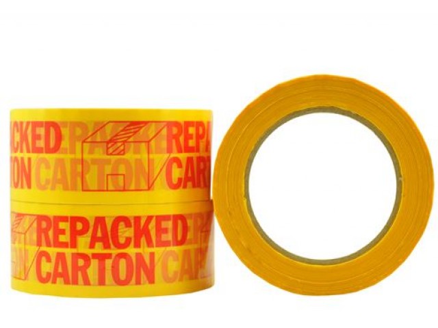Message Tape 'REPACKED CARTON'