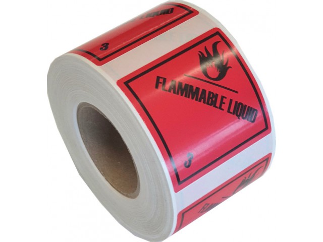 Small Flammable Liquid 3 - Shipping Labels Roll/500