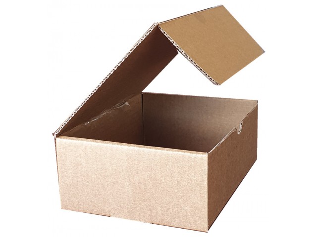 Brown Rectangle Hinged Lid Cardboard Box - Size: 225x167x83