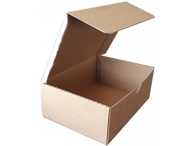 Brown Rectangle Hinged Lid Cardboard Box - Size: 275x206x103