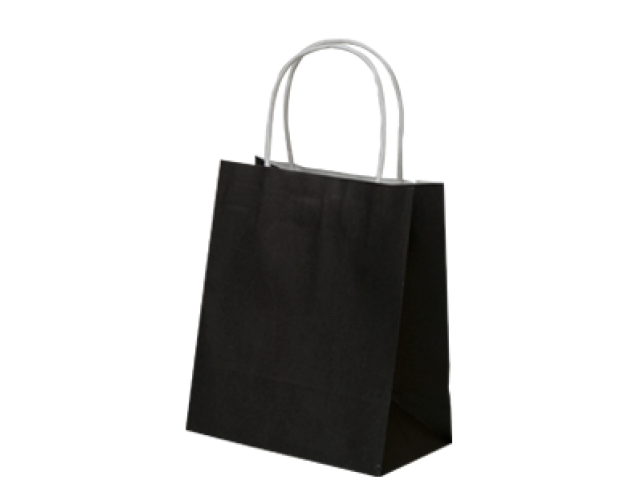 X-Small BLACK Twist Handle Paper Gift Bags Bundle/10