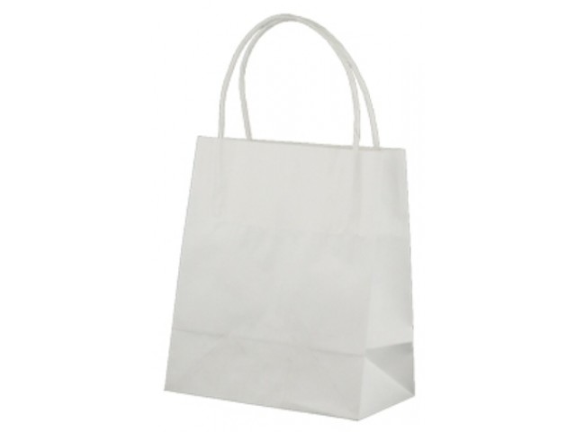 X-Small WHITE Twist Handle Paper Gift Bags Bundle/10