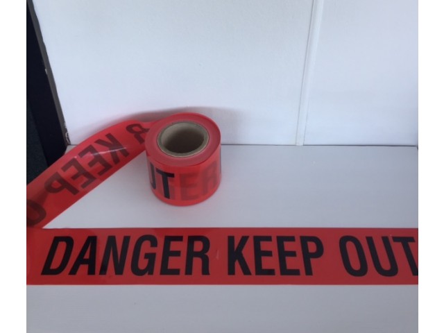 Banner Film 'Danger Keep Out' Red/Black Print